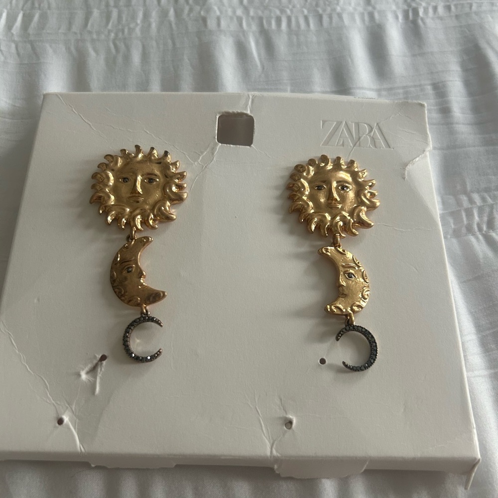 Zara Gold Celestial Earrings